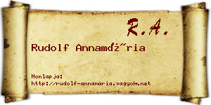Rudolf Annamária névjegykártya